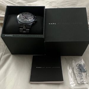 Marc by Marc Jacobs Matte Black Chronograph Watch with Matching Bracelet